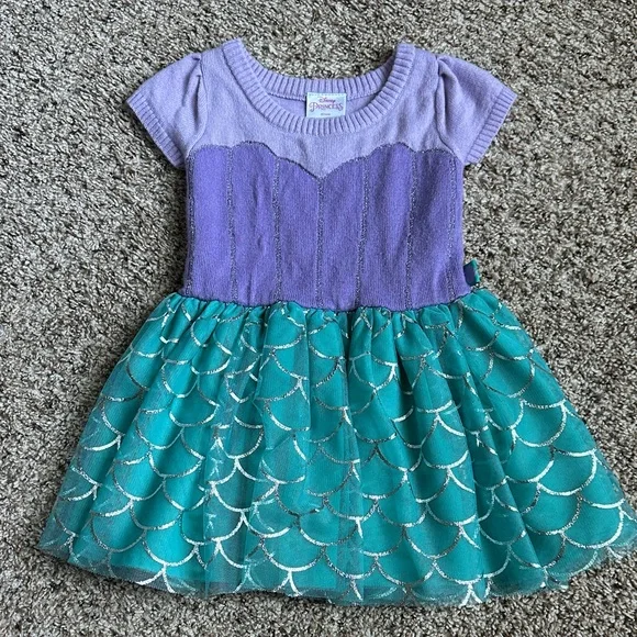 DISNEY PRINCESS ARIEL INSPIRED TODDLER GIRL TULLE DRESS - Picture 1 of 9